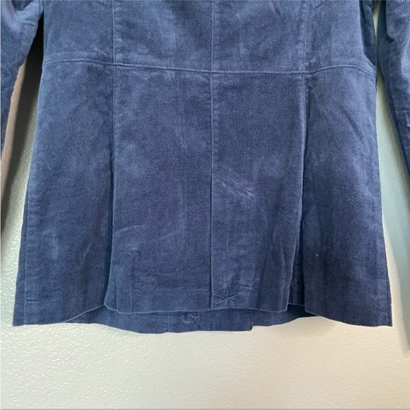 Mossimo | Blue Double Breasted Velvet Pea Coat | Size Medium - Picture 7 of 8